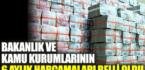 Bakanlık ve kamu kurumlarının 6 aylık harcamaları belli oldu