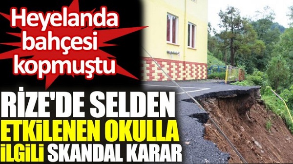 Bahçesi heyelanda sürüklenen okulda eğitime devam edilecek