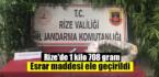 Rize’de 1 kilo 708 gram esrar maddesi ele geçirildi