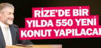 Rize’de bir yılda 550 yeni konut yapılacak