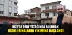 Rize’de dere yatağında bulunan riskli binaların yıkımına başlandı