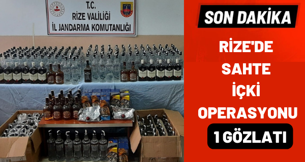 Rize’de sahte içki operasyonu; 1 gözaltı