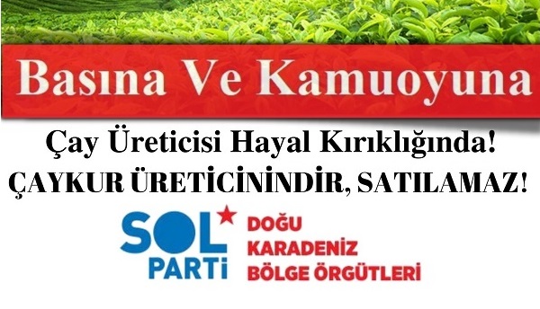Cumhurbaşkanı Erdoğan’ın açıkladığı Yaş çay alım fiyatına ilk tepki Sol Parti’den