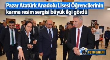 Pazar Atatürk Anadolu Lisesi Öğrencilerinin karma resim sergisi büyük ilgi gördü