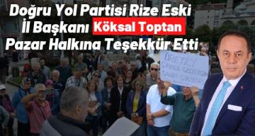Köksal Toptan’dan teşekkür mesajı