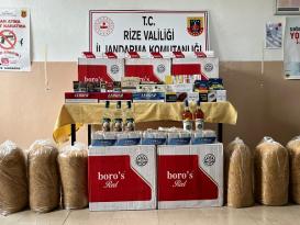 Rize’de Kaçak Sigara ve Alkol Ele Geçirildi