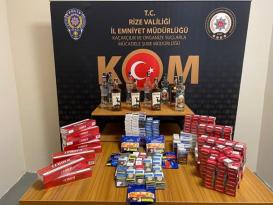 Rize’de Sigara ve İçki Kaçakçılığı Operasyonunda 6 Kişi Gözaltına Alındı