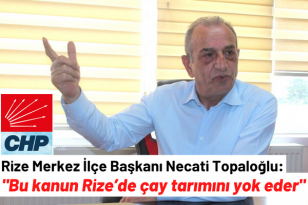Başkan Topaloğlu, “Bu kanun Rize’de çay tarımını yok eder”