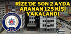 Rize’de son 2 ayda aranan 125 kişi yakalandı