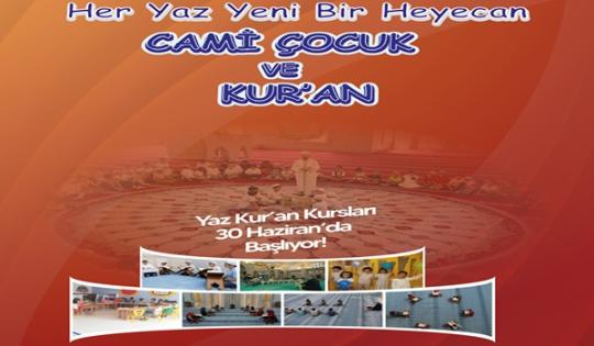 Pazar’da Diyanet’in Yaz Kur’an Kursları Yarın Başlıyor